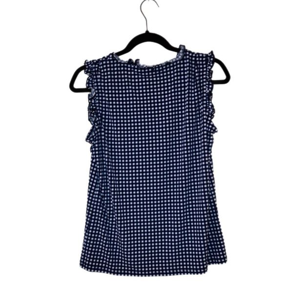 Tommy Hilfiger Gingham Ruffle Cap Sleeve Blouse NWT - Picture 2 of 5